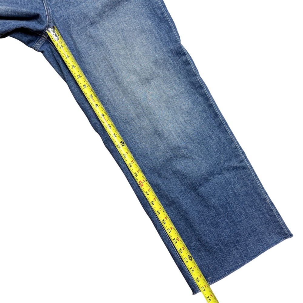Madewell Tall Wide-Leg Crop Jeans Marsing Wash: Raw-Hem Edition High Rise Sz 29 - Picture 13 of 14